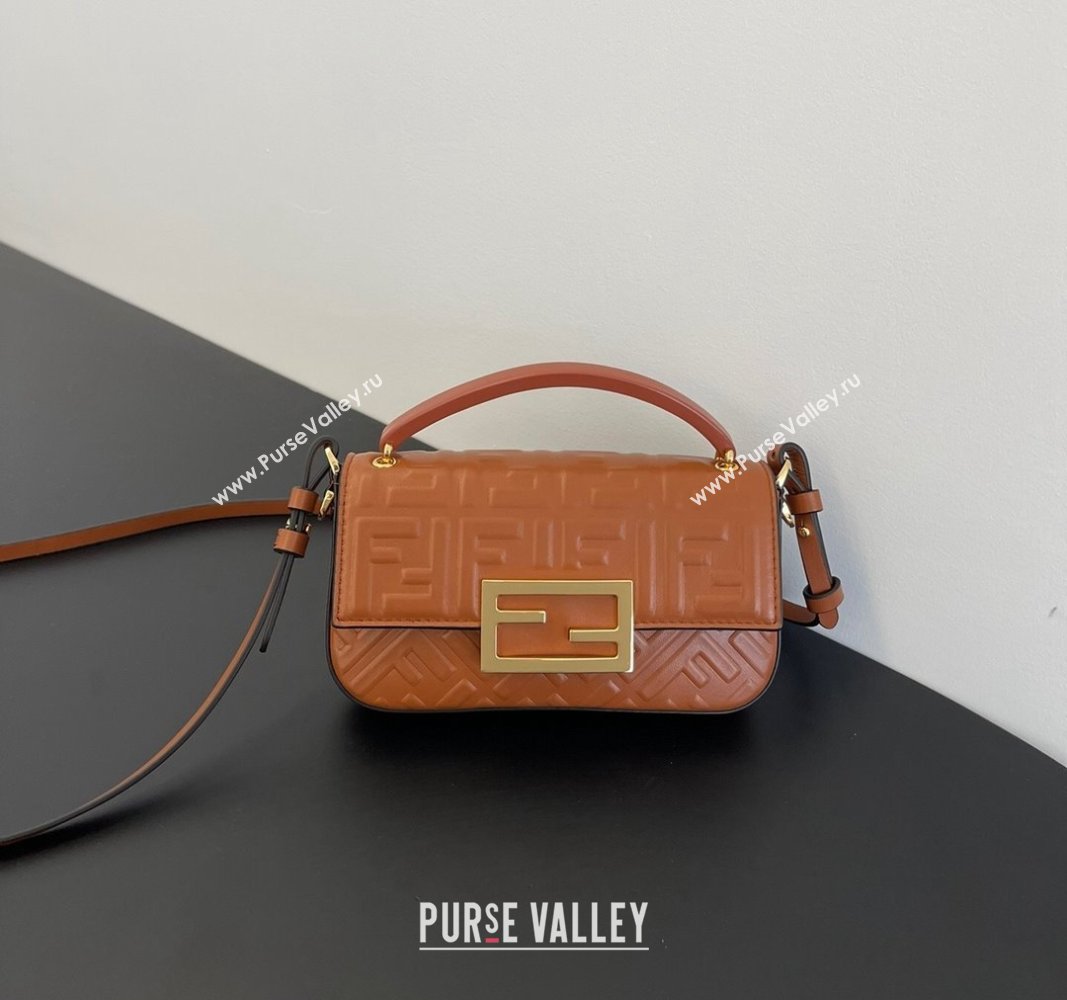 Fendi Baguette Phone Bag in Calf Leather Brown 2024 (AF-24031103)