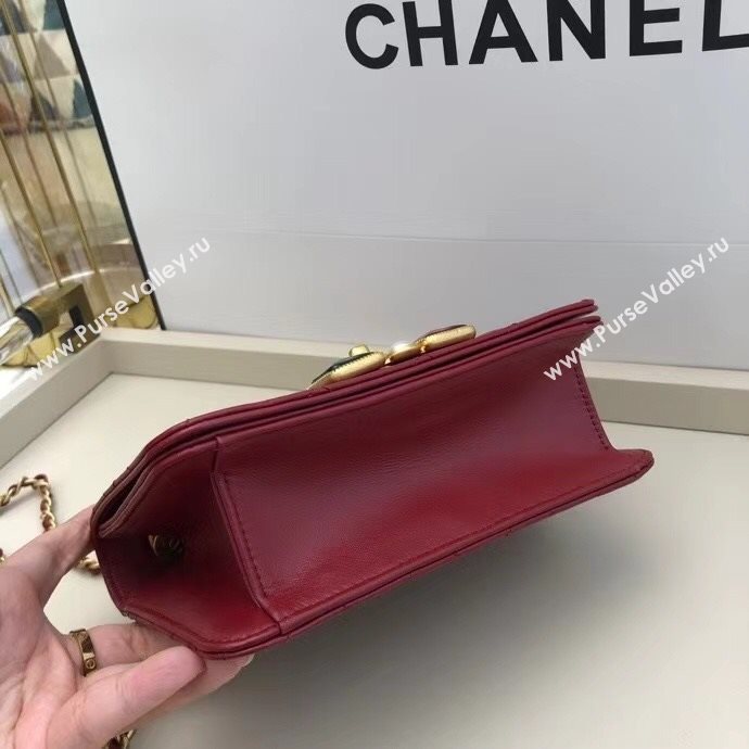 Chanel Quilted Calfskin Resin Stone Flap Bag AS2259 Burgundy 2020 TOP (SMJD-20112106)