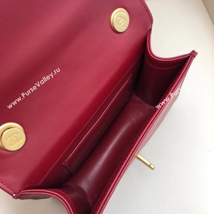 Chanel Quilted Calfskin Resin Stone Flap Bag AS2259 Burgundy 2020 TOP (SMJD-20112106)