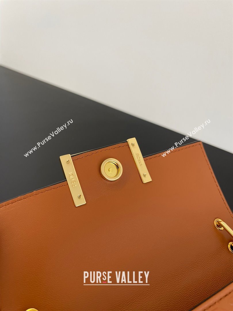 Fendi Baguette Phone Bag in Calf Leather Brown 2024 (AF-24031103)