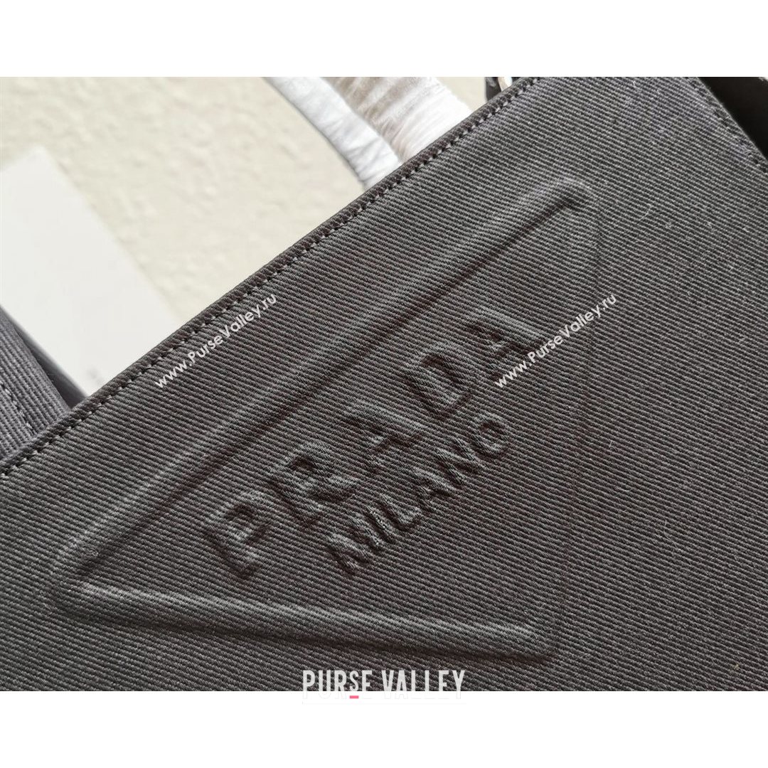 Prada Drill Fabric Tote Bag 1BG382 Black 2021 (YZ-21080404)