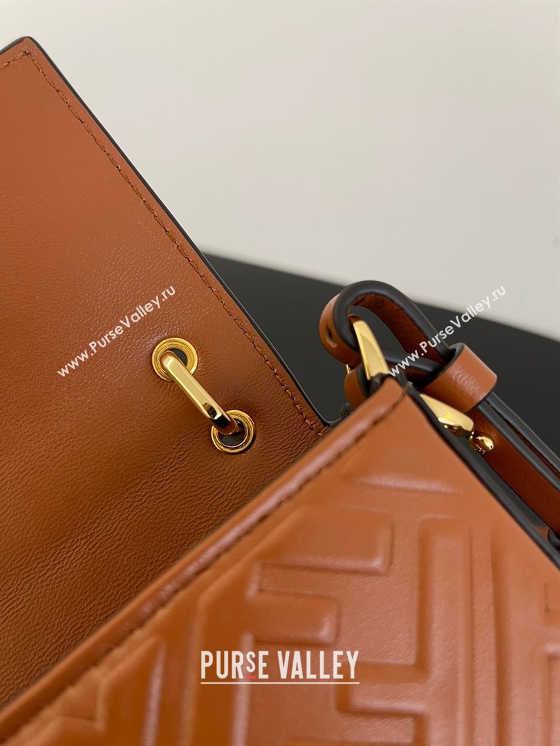 Fendi Baguette Phone Bag in Calf Leather Brown 2024 (AF-24031103)