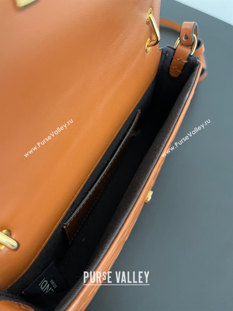 Fendi Baguette Phone Bag in Calf Leather Brown 2024 (AF-24031103)