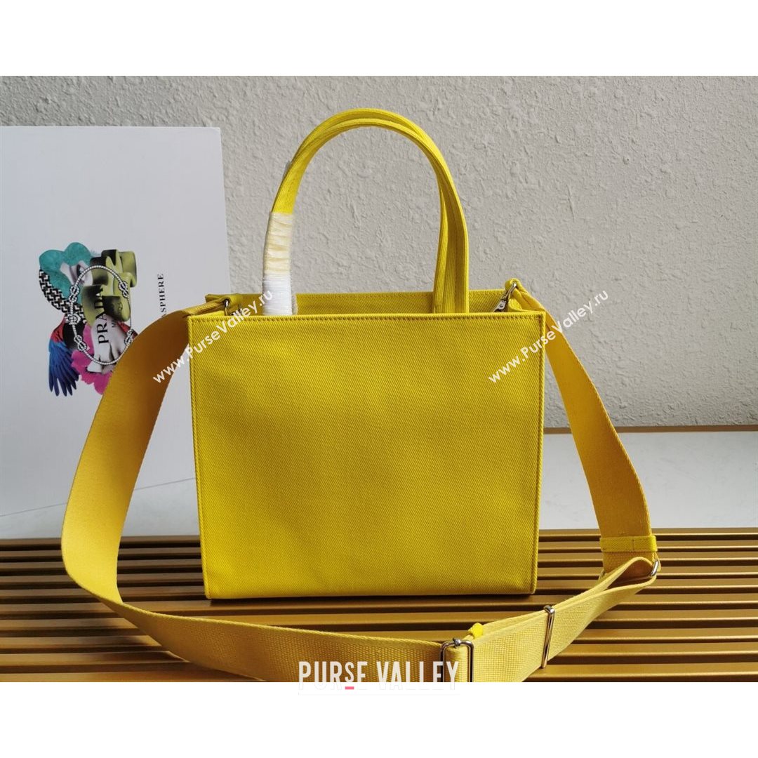 Prada Drill Fabric Tote Bag 1BG382 Sunny Yellow 2021 (YZ-21080402)