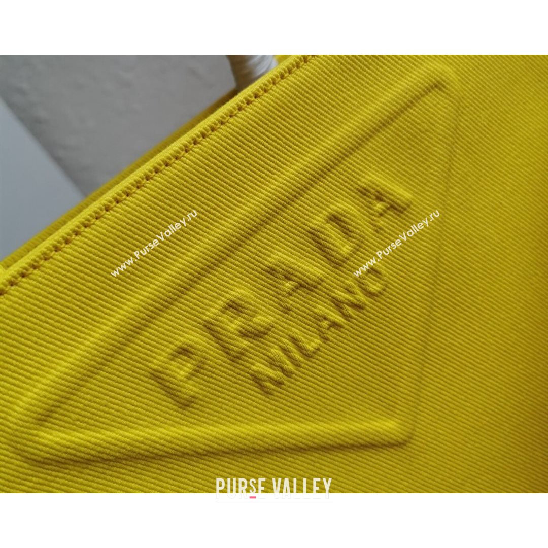 Prada Drill Fabric Tote Bag 1BG382 Sunny Yellow 2021 (YZ-21080402)