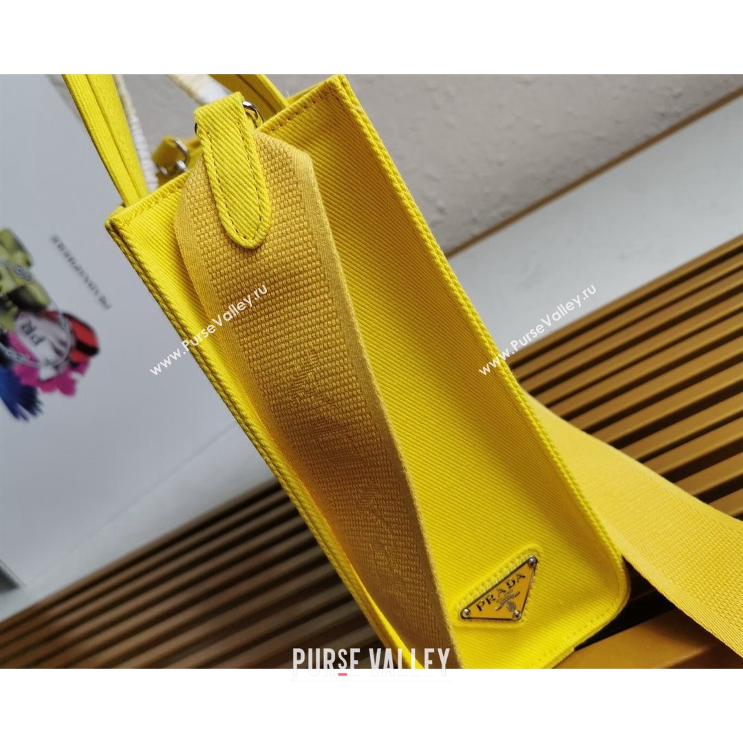 Prada Drill Fabric Tote Bag 1BG382 Sunny Yellow 2021 (YZ-21080402)