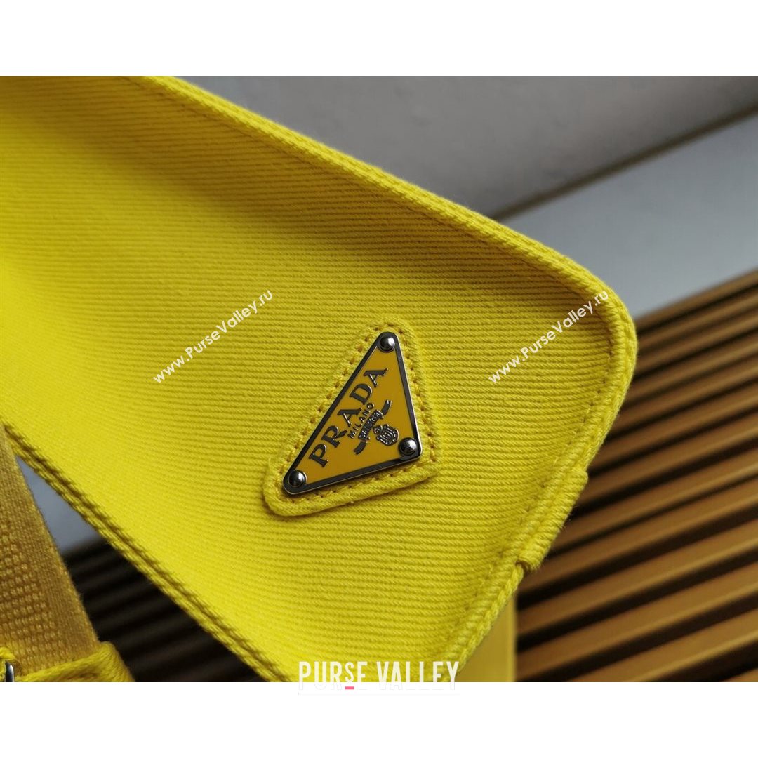 Prada Drill Fabric Tote Bag 1BG382 Sunny Yellow 2021 (YZ-21080402)