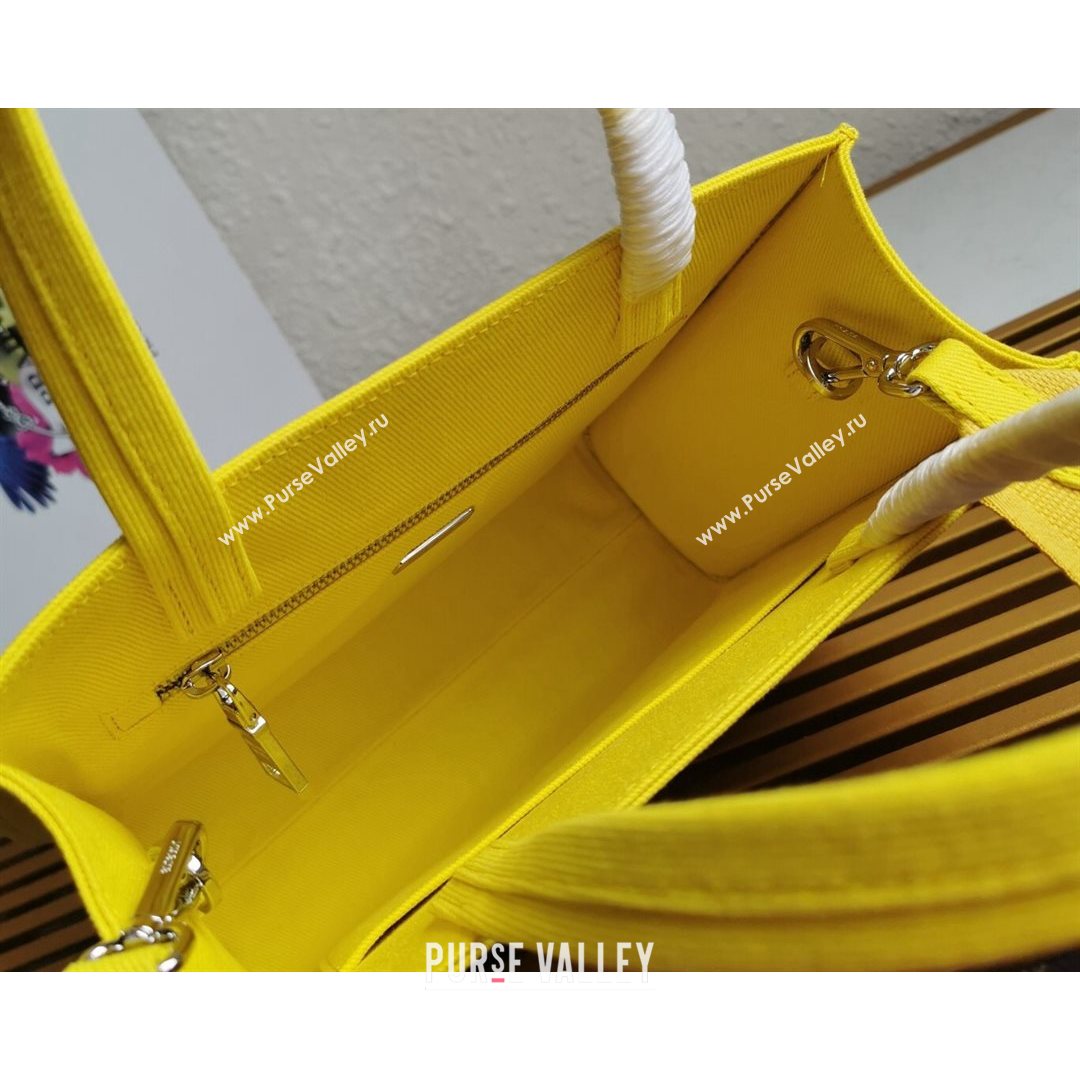 Prada Drill Fabric Tote Bag 1BG382 Sunny Yellow 2021 (YZ-21080402)