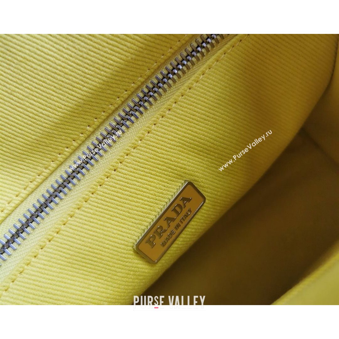 Prada Drill Fabric Tote Bag 1BG382 Sunny Yellow 2021 (YZ-21080402)