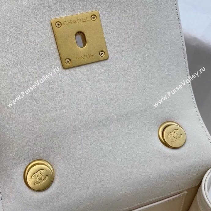Chanel Quilted Calfskin Resin Stone Small Flap Bag AS2251 White 2020 TOP (SMJD-20112109)
