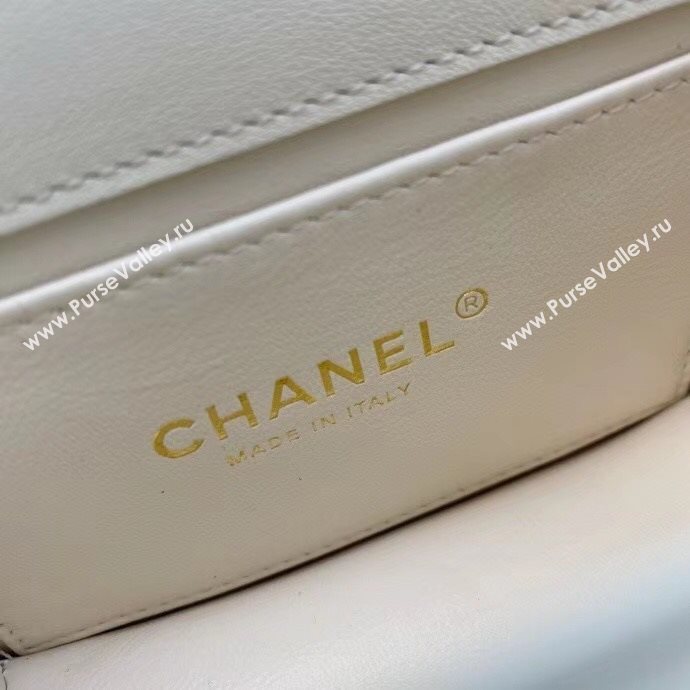 Chanel Quilted Calfskin Resin Stone Small Flap Bag AS2251 White 2020 TOP (SMJD-20112109)