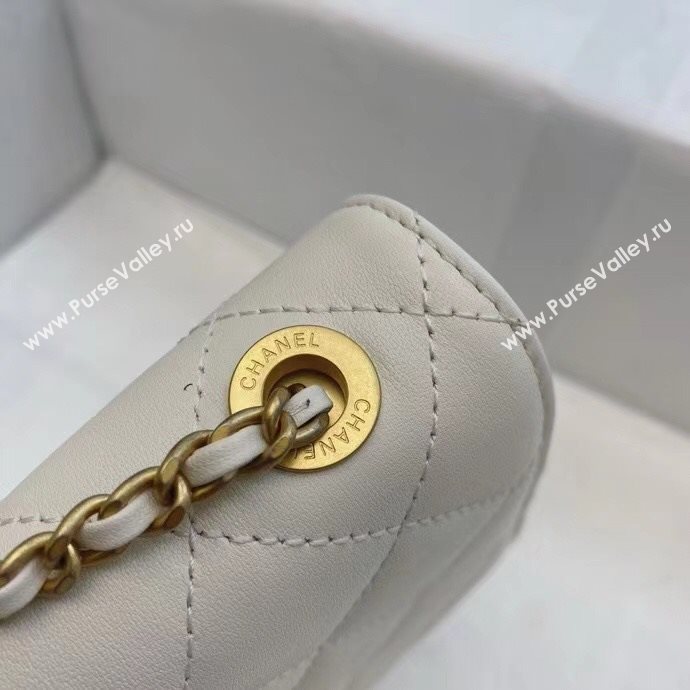Chanel Quilted Calfskin Resin Stone Flap Bag AS2259 White 2020 TOP (SMJD-20112110)