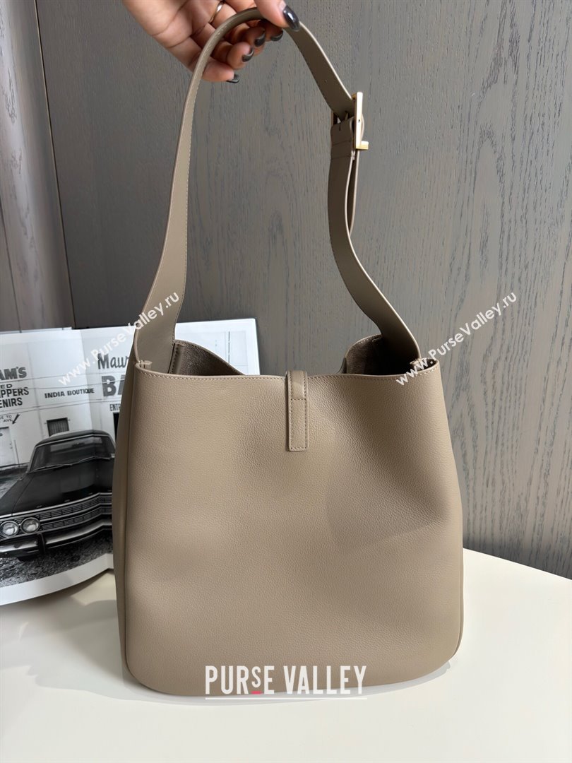 Saint Laurent LE 5 À 7 Supple Large Bag in Smooth Leather 753837 Grey 2024 Top (HONGS-24050728)