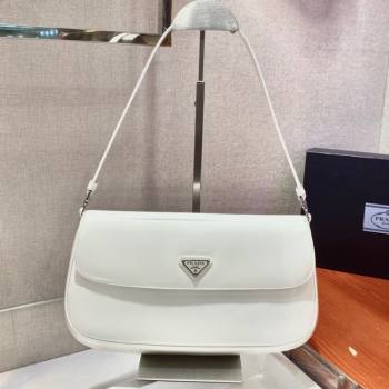 Prada Cleo Brushed Leather Shoulder Bag 1BD276 White 2021 (YZ-21080407)