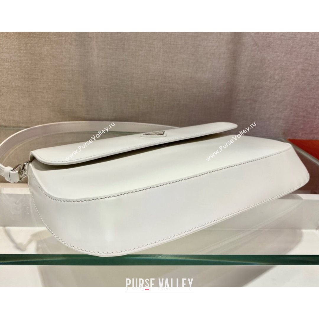 Prada Cleo Brushed Leather Shoulder Bag 1BD276 White 2021 (YZ-21080407)