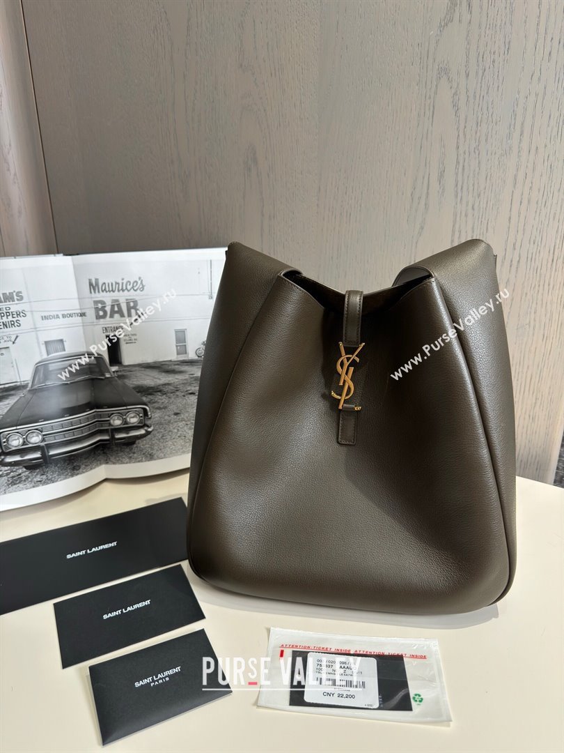 Saint Laurent LE 5 À 7 Supple Large Bag in Smooth Leather 753837 Light Musk 2024 Top (HONGS-24050729)