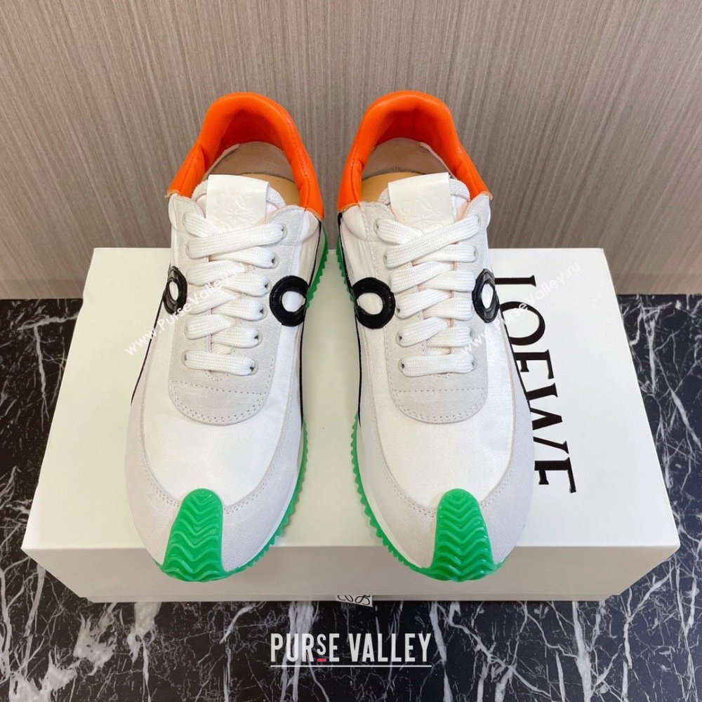 Loewe Flow Runner Sneakers in Nylon and Suede L81505 Green/White/Black 2024 (BLD-24081505)