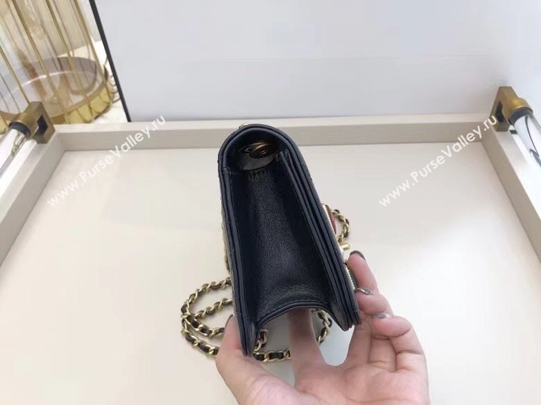 Chanel Quilted Calfskin Resin Stone Small Flap Bag AS2251 Black/Green/Red 2020 TOP (SMJD-20112103)