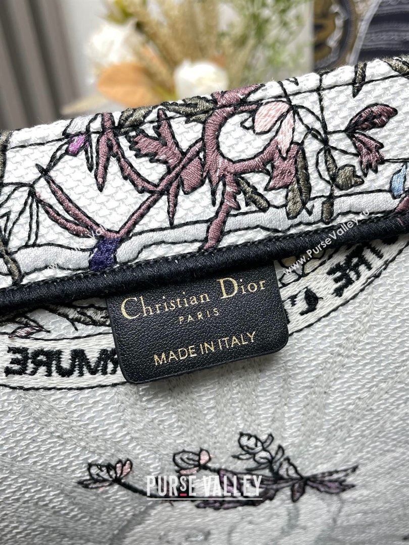 Dior Medium Book Tote Bag Bag in Ecru Multicolor Dior 4 Saisons Hiver Soleil Grey 2024 (DMZ-24062811)