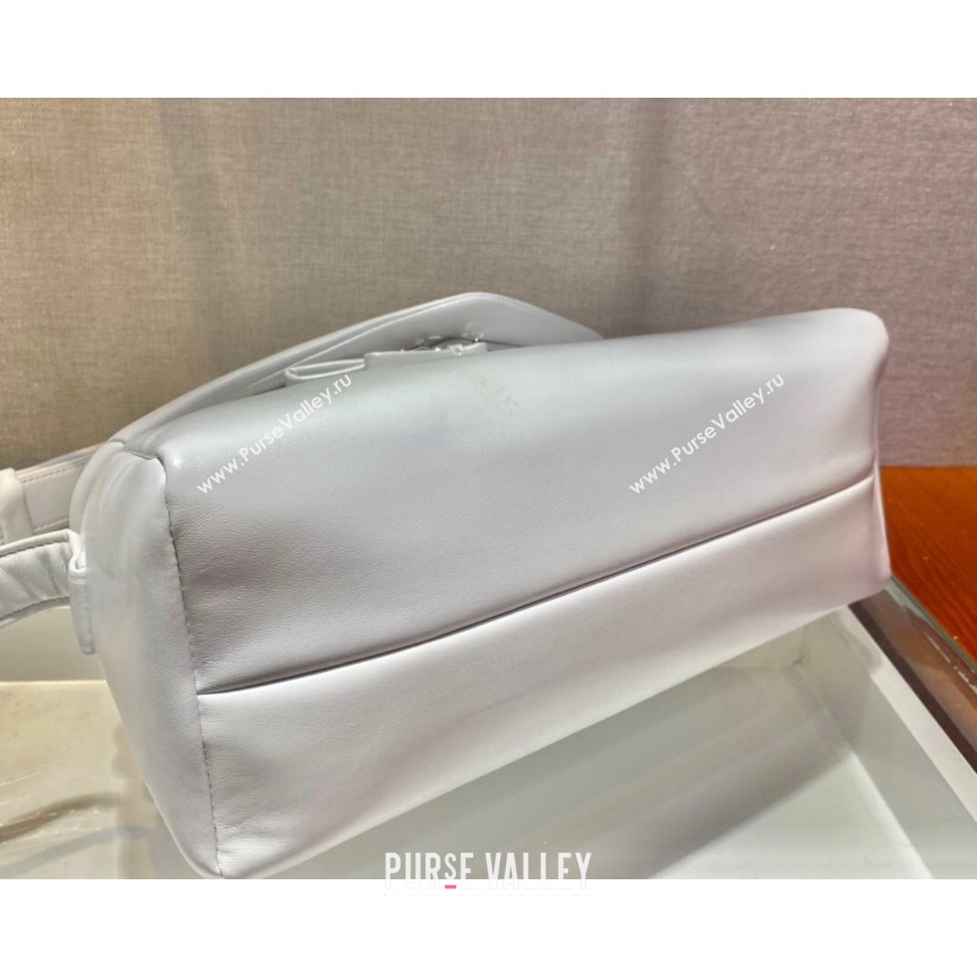 Prada Signaux Lambskin Shoulder Bag 1BC165 White 2021 (YZ-21080409)