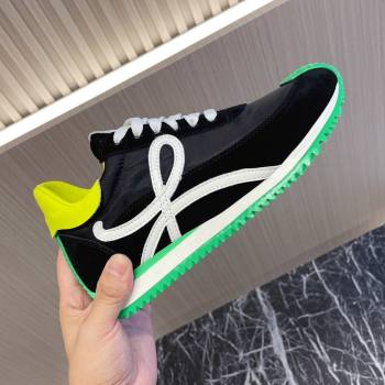 Loewe Flow Runner Sneakers in Nylon and Suede L81506 Green/White/Black 2024 (BLD-24081506)