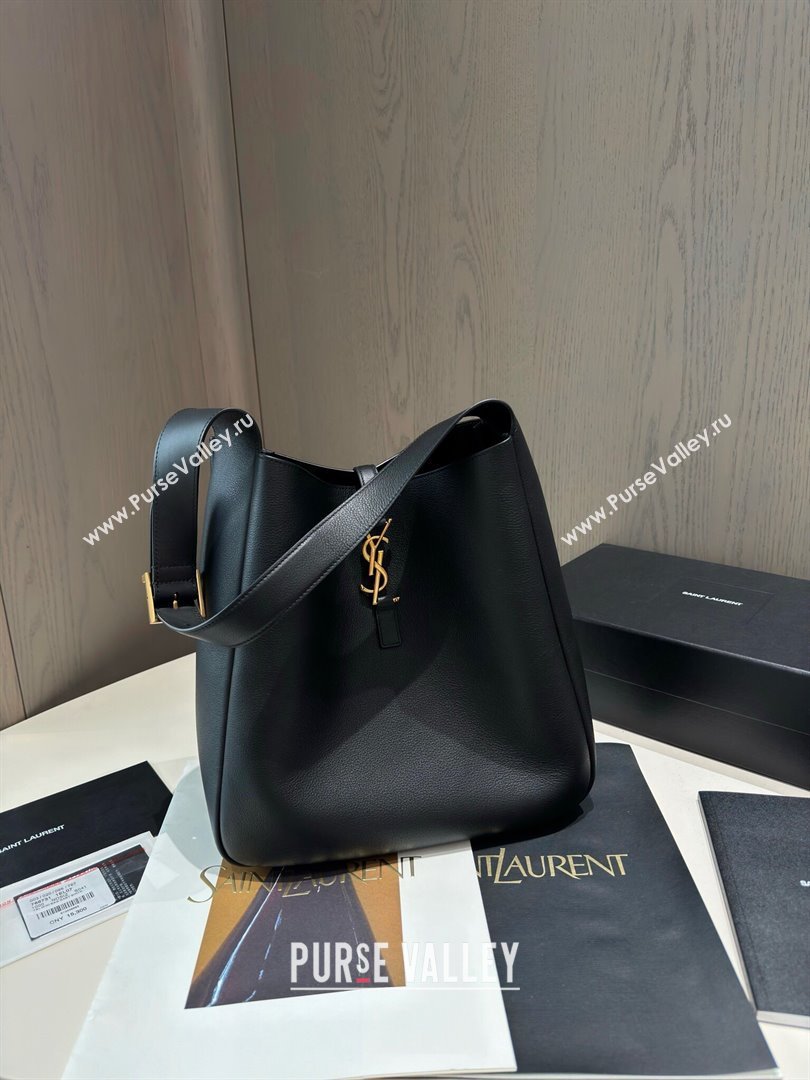 Saint Laurent LE 5 À 7 Supple Large Bag in Smooth Leather 753837 Black 2024 Top (HONGS-24050730)