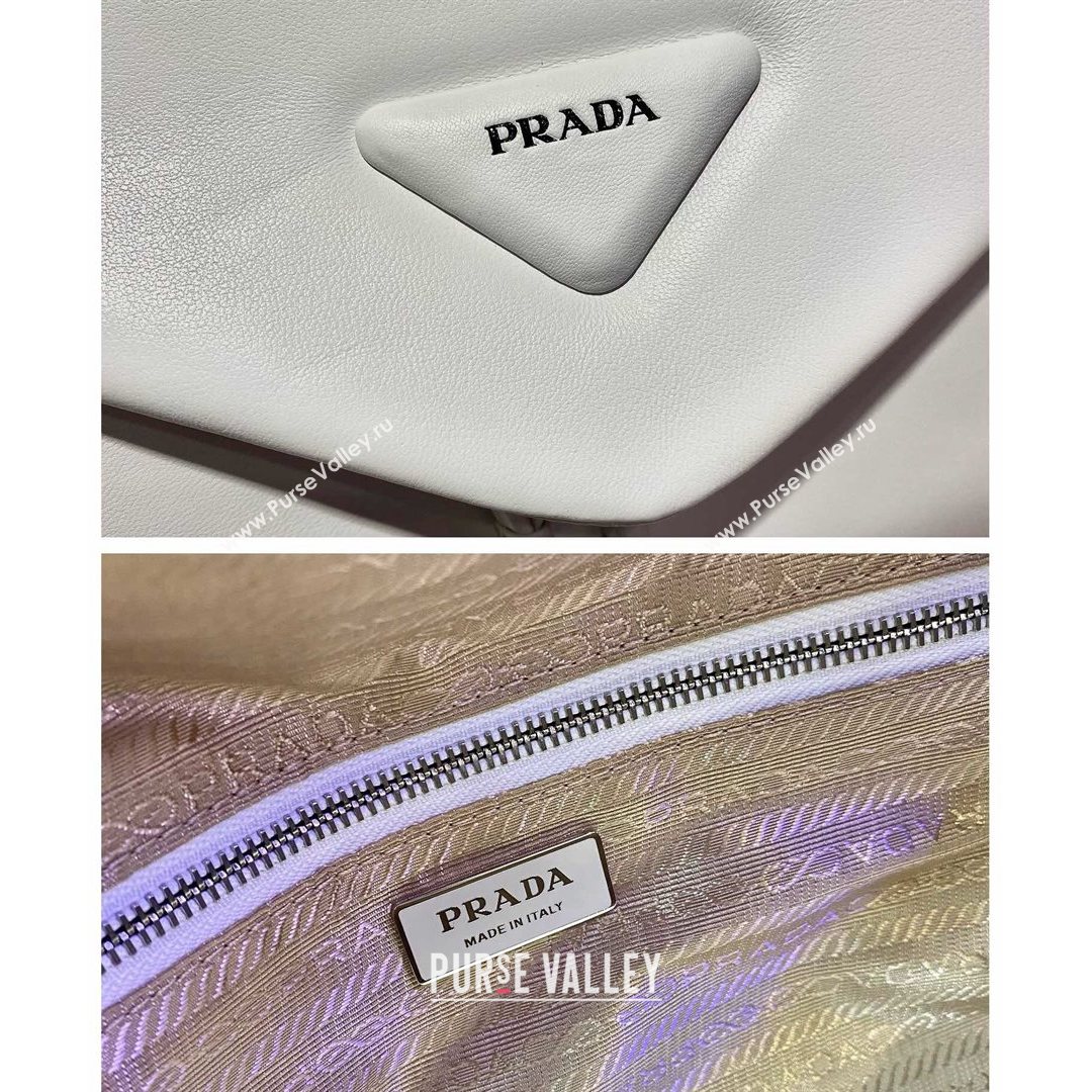 Prada Signaux Lambskin Shoulder Bag 1BC165 White 2021 (YZ-21080409)