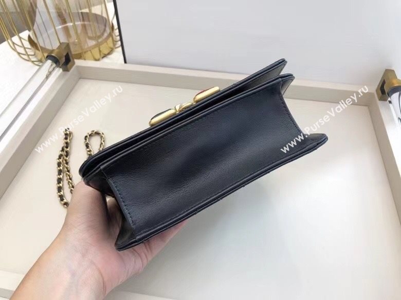 Chanel Quilted Calfskin Resin Stone Flap Bag AS2259 Black/Green/Red 2020 TOP (SMJD-20112104)