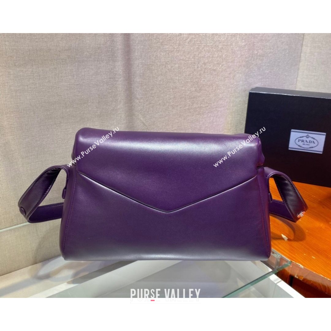 Prada Signaux Lambskin Shoulder Bag 1BC165 Purple 2021 (YZ-21080410)