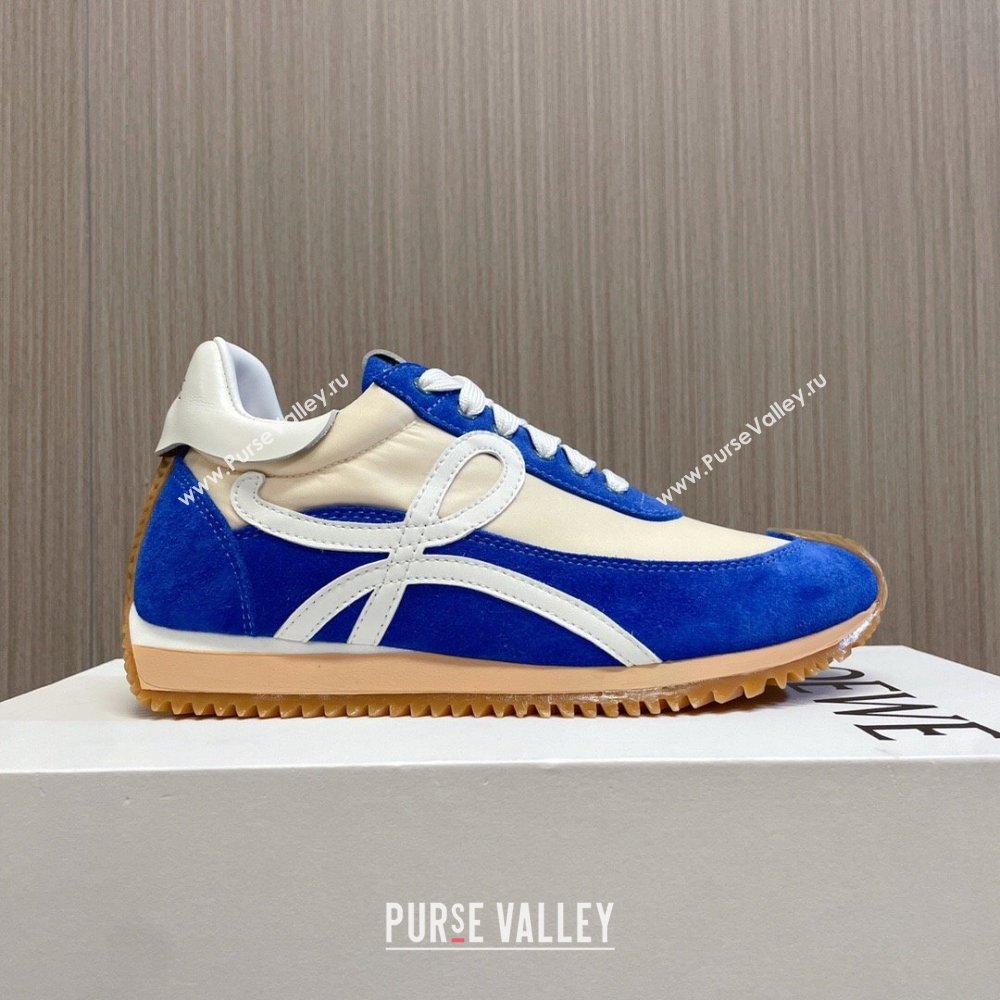 Loewe Flow Runner Sneakers in Nylon and Suede L81507 Blue/White 2024 (BLD-24081507)