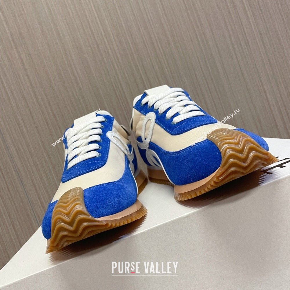 Loewe Flow Runner Sneakers in Nylon and Suede L81507 Blue/White 2024 (BLD-24081507)