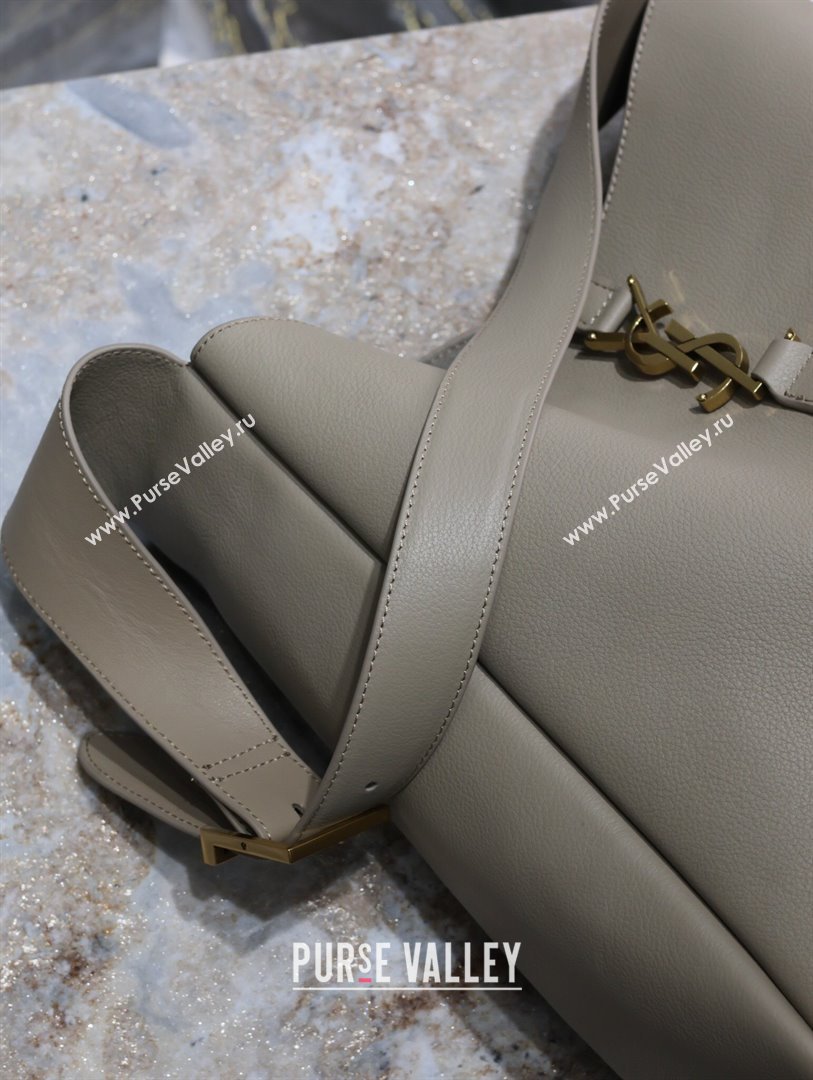 Saint Laurent LE 5 À 7 Supple Large Bucket Bag in Smooth Leather 753837 Grey 2023 (MHUI-24050731)