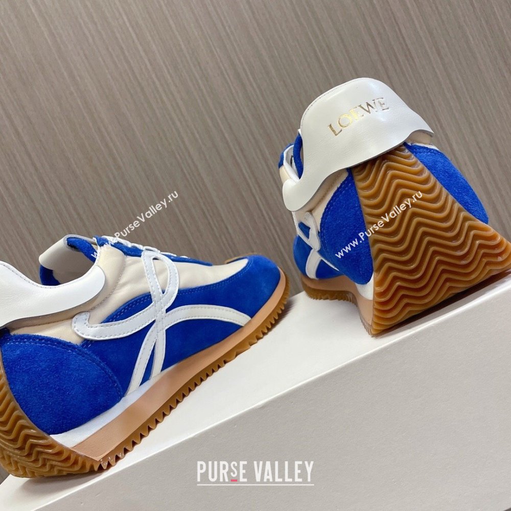 Loewe Flow Runner Sneakers in Nylon and Suede L81507 Blue/White 2024 (BLD-24081507)