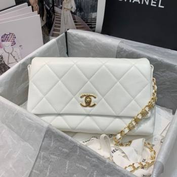 Chanel Quilted Lambskin Flap Bag AS2300 White 2020 (JY-20121521)