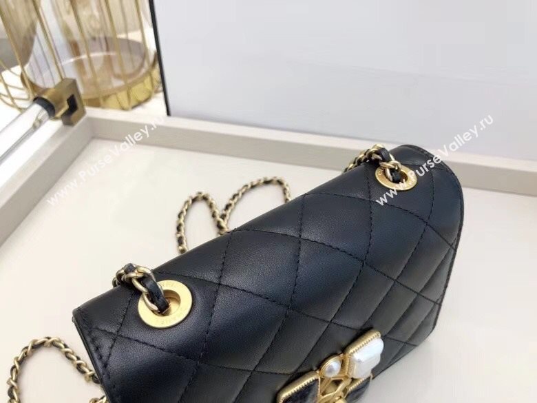 Chanel Quilted Calfskin Resin Stone Flap Bag AS2259 Black/White 2020 TOP (SMJD-20112102)