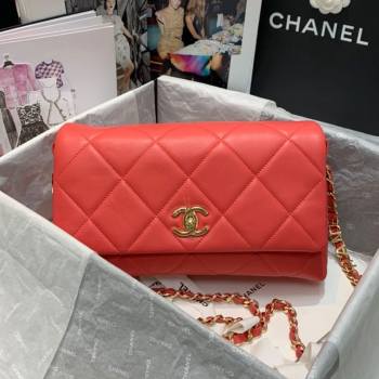 Chanel Quilted Lambskin Flap Bag AS2300 Coral Pink 2020 (JY-20121522)