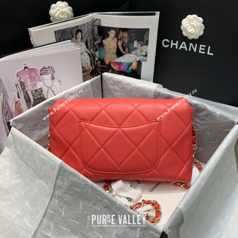 Chanel Quilted Lambskin Flap Bag AS2300 Coral Pink 2020 (JY-20121522)