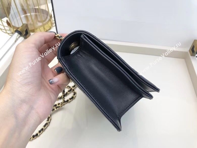 Chanel Quilted Calfskin Resin Stone Flap Bag AS2259 Black/White 2020 TOP (SMJD-20112102)