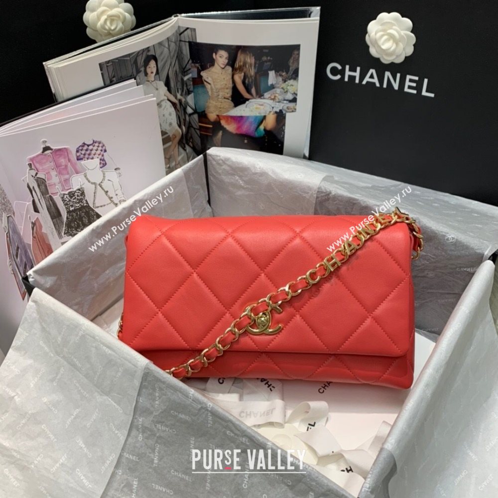 Chanel Quilted Lambskin Flap Bag AS2300 Coral Pink 2020 (JY-20121522)