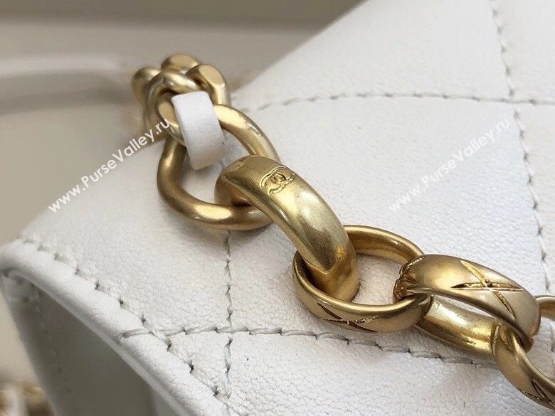 Chanel Quilted Calfskin Vertical Flap Bag with Resin Stone Charm AS1890 White 2020 TOP (SMJD-20112114)