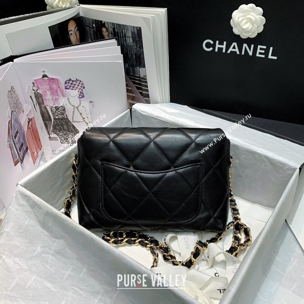 Chanel Quilted Lambskin Small Flap Bag AS2399 Black 2020 (JY-20121525)