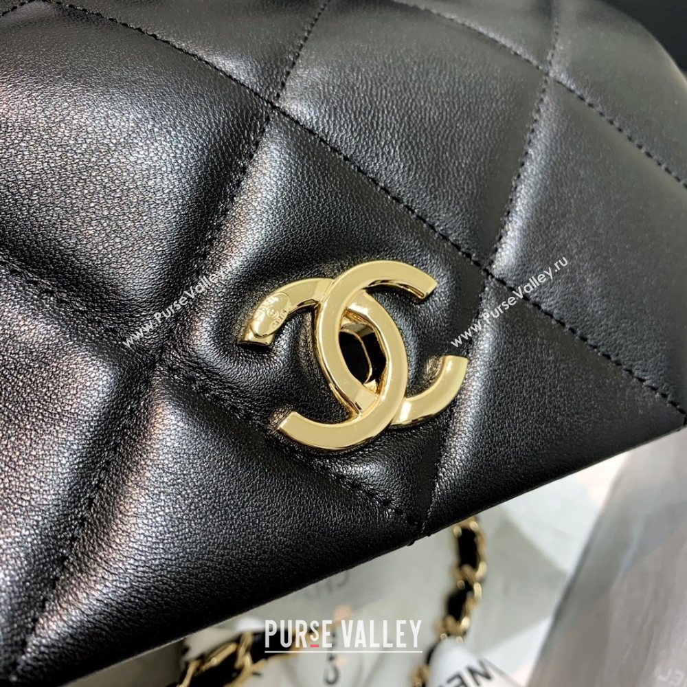 Chanel Quilted Lambskin Small Flap Bag AS2399 Black 2020 (JY-20121525)