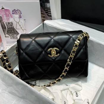 Chanel Quilted Lambskin Small Flap Bag AS2399 Black 2020 (JY-20121525)