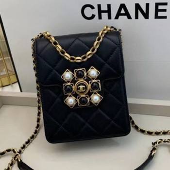 Chanel Quilted Calfskin Vertical Flap Bag with Resin Stone Charm AS1890 Black 2020 TOP (SMJD-20112115)