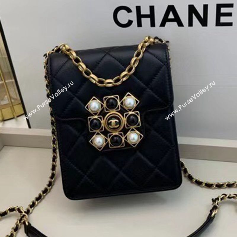 Chanel Quilted Calfskin Vertical Flap Bag with Resin Stone Charm AS1890 Black 2020 TOP (SMJD-20112115)