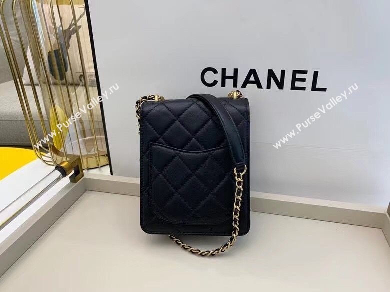Chanel Quilted Calfskin Vertical Flap Bag with Resin Stone Charm AS1890 Black 2020 TOP (SMJD-20112115)