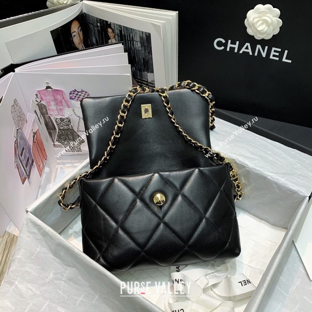 Chanel Quilted Lambskin Small Flap Bag AS2399 Black 2020 (JY-20121525)