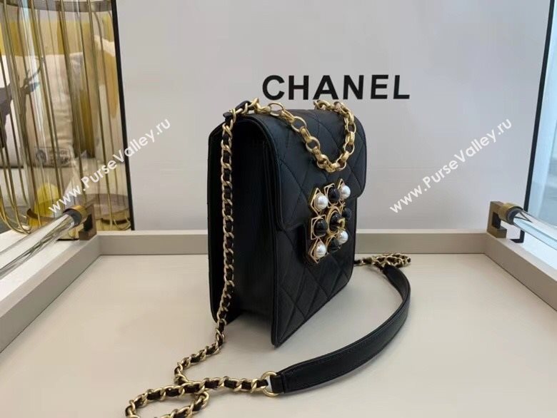 Chanel Quilted Calfskin Vertical Flap Bag with Resin Stone Charm AS1890 Black 2020 TOP (SMJD-20112115)