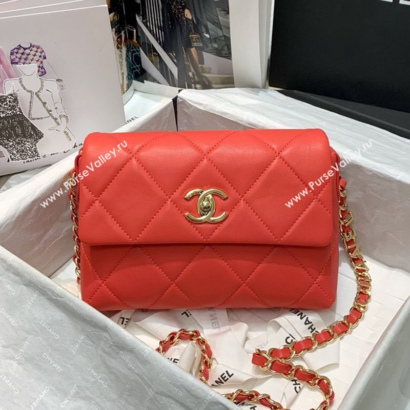 Chanel Quilted Lambskin Small Flap Bag AS2399 Coral Pink 2020 (JY-20121523)