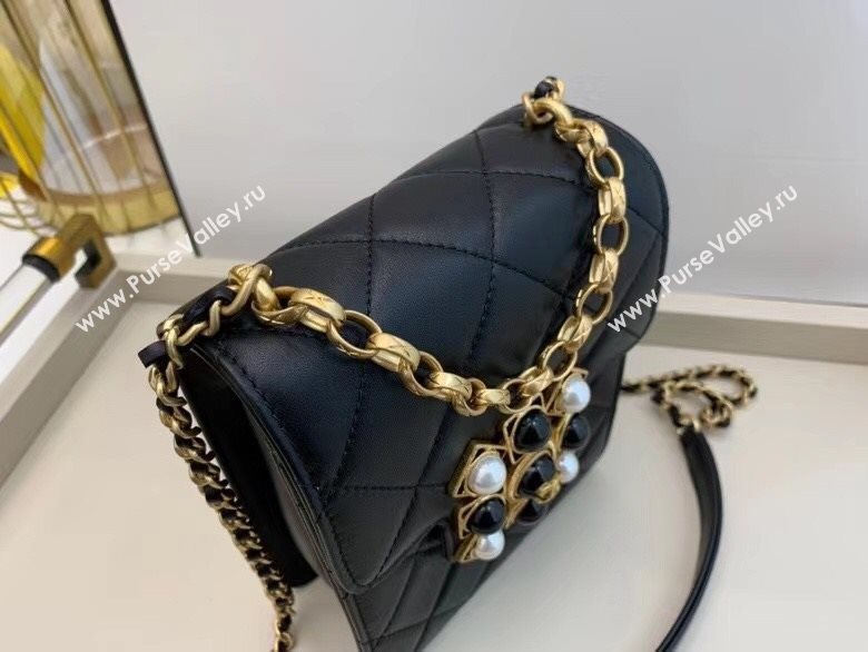 Chanel Quilted Calfskin Vertical Flap Bag with Resin Stone Charm AS1890 Black 2020 TOP (SMJD-20112115)